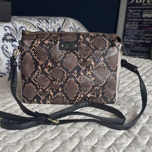 Time and Tru Brown and Black Snakeskin Crossbody or Shoulder Bag - NWOT